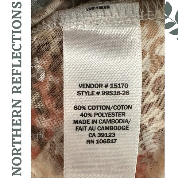 🛍️3/$40 Northern Reflections Multicolor Abstract Burnout Short Sleeve Top Medium - Picture 5 of 5